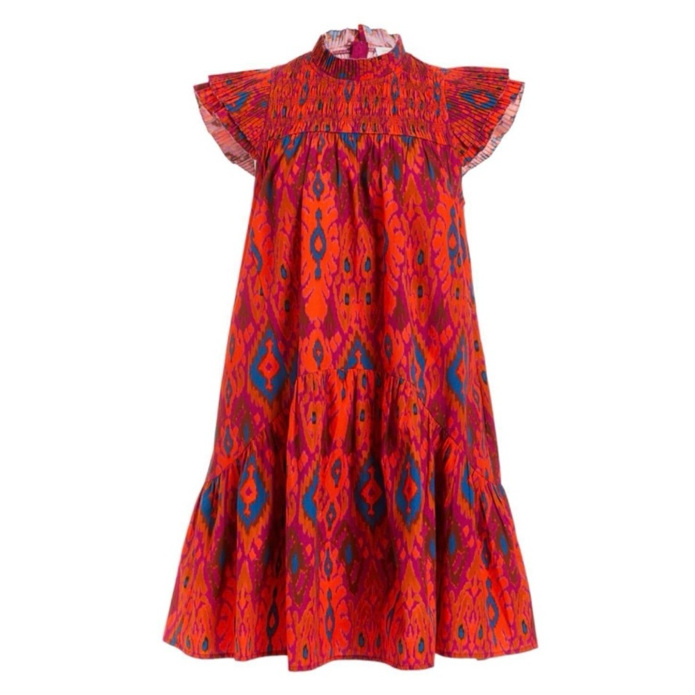 Anthropologie Love the Label “Poppy” Dress in Esther Magenta Print, Summer Dress